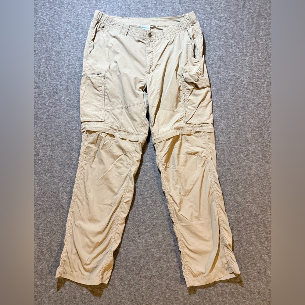 Columbia Convertible Cargo Pants Shorts men’s 38x32 tan beige light performance